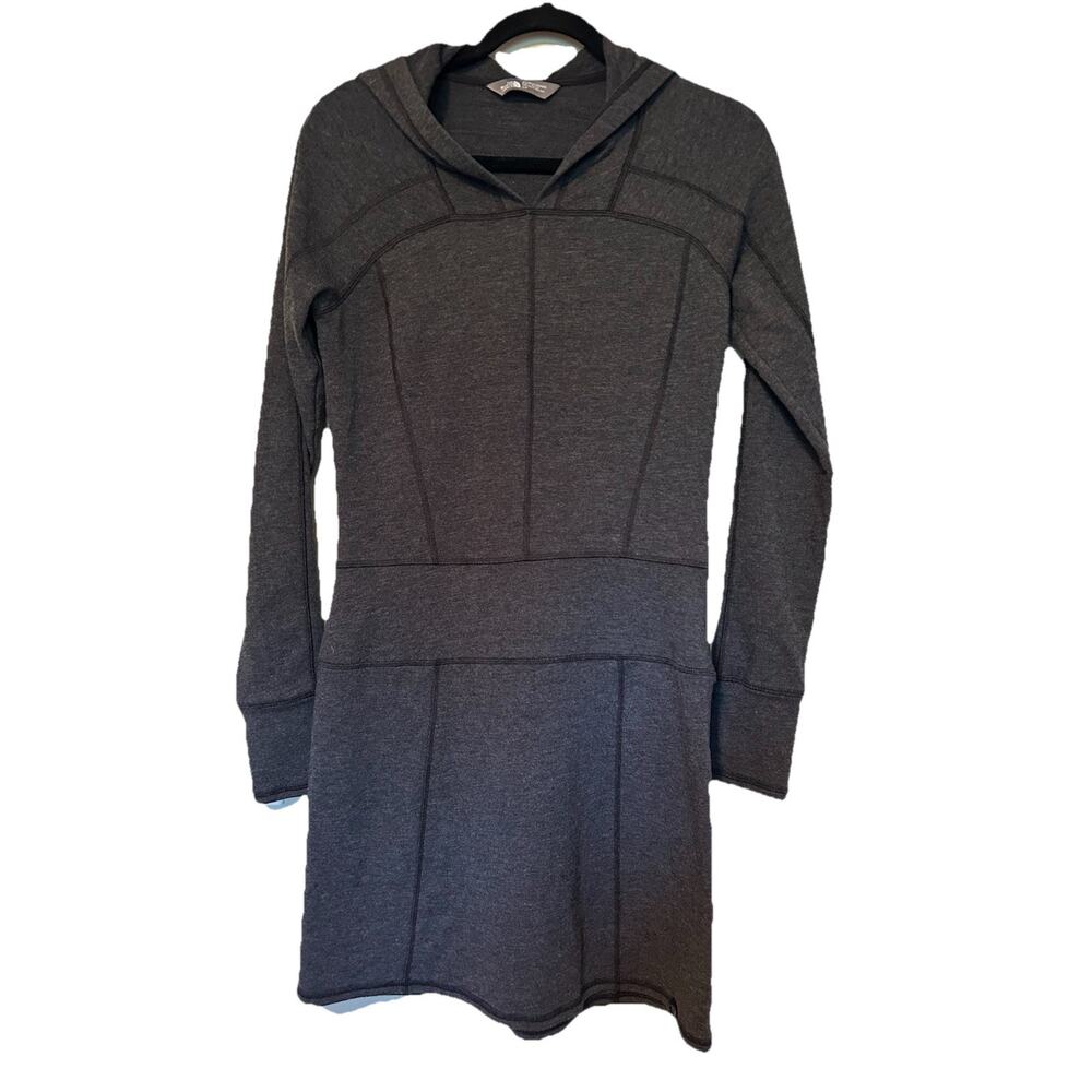 The North Face Dark Gray TNF Knit Small Woman's Dress Long Sleeve Hooded Casual